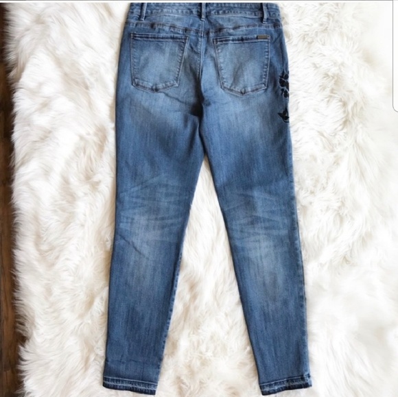WHBM Floral Embroidered Skinny Ankle Jeans - Picture 4 of 4